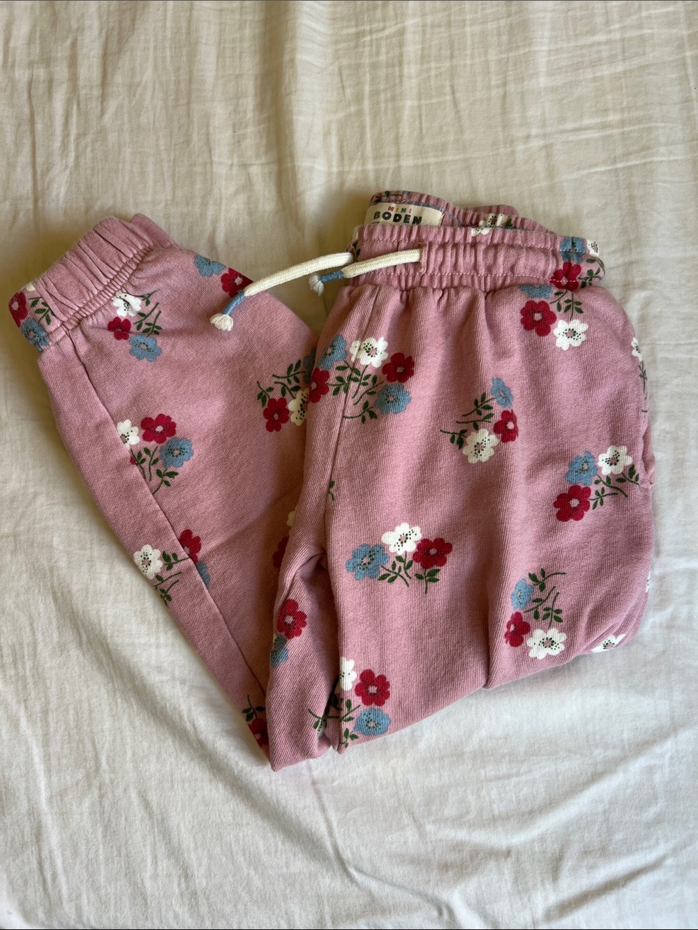 Mini Boden Floral Sweatpants